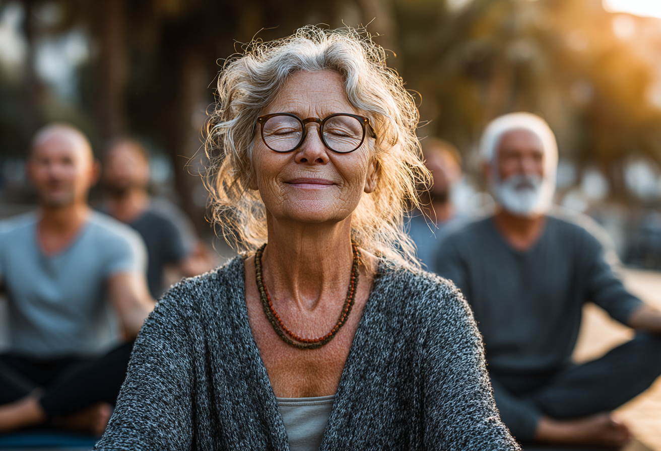 Echipa de instructori de yoga în natură